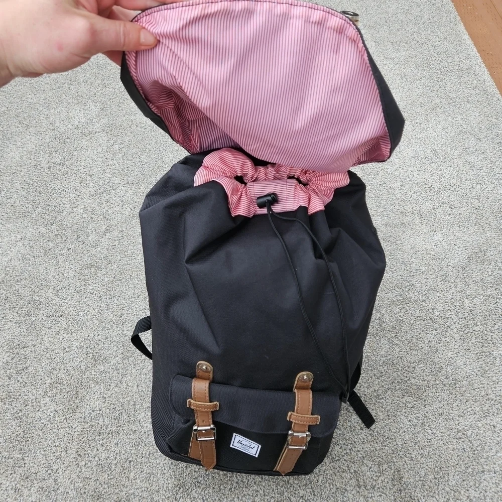 Herschel Little America Backpack Mid-Volume 21L Black Striped Laptop Bag Pack